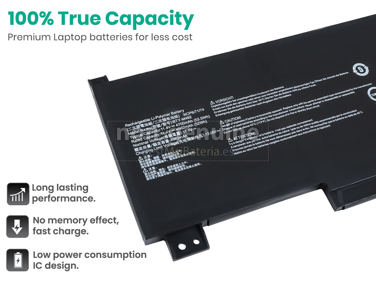 batería de repuesto MSI PRESTIGE 14 A12UC-230XES